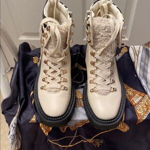 Circus by Sam Edelman Cream and Black Boots